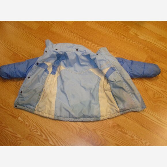 Reversible 2 in 1 Columbia Coat Winter Light Blue Down Size 7-8 Youth - Picture 3 of 6